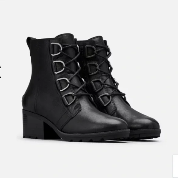 Sorel Black Lace Up Waterproof Boots for Women - Picture 2 of 9